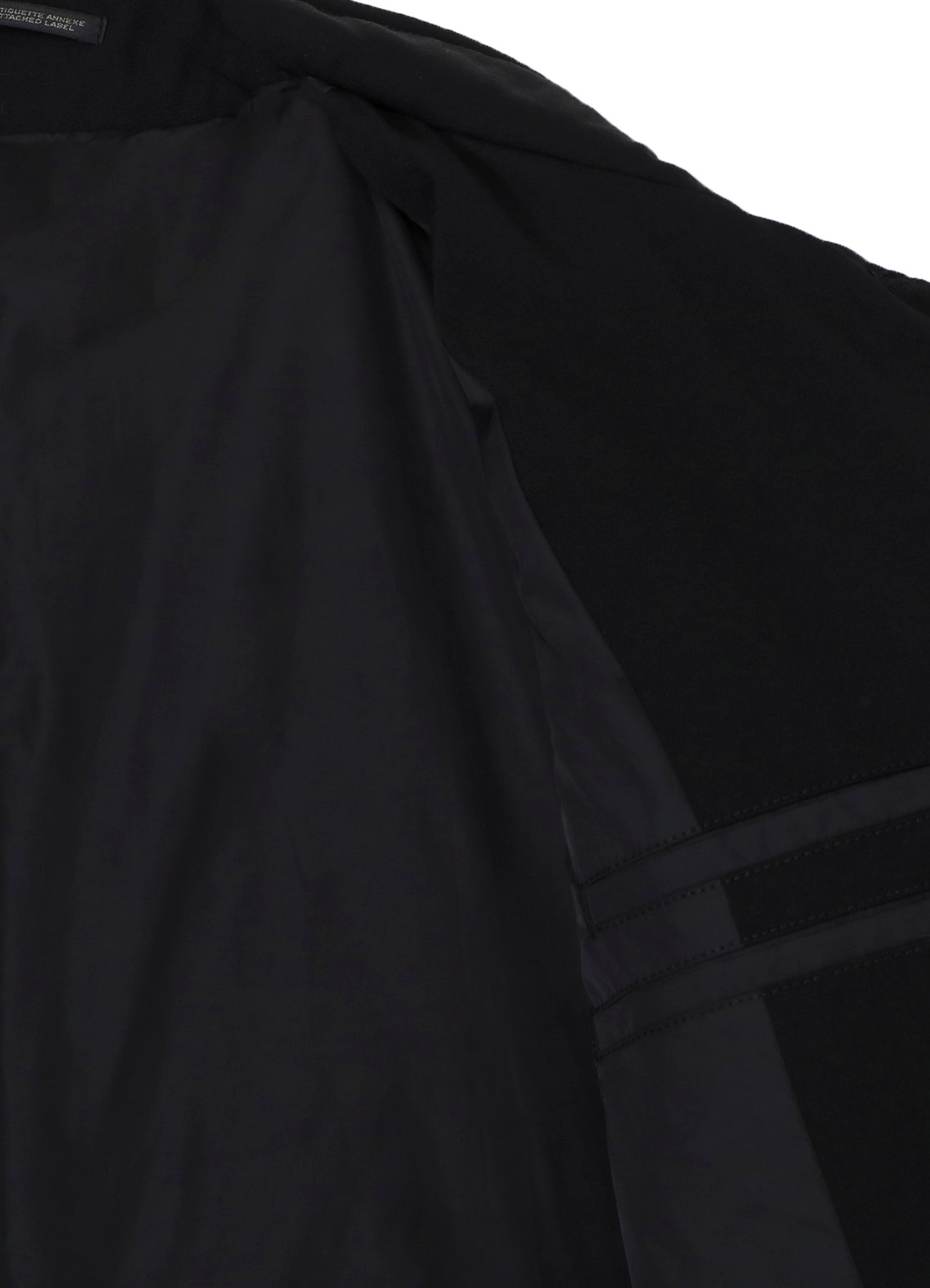 WOOL GABARDINE HORIZONTAL PADDED LONG JACKET