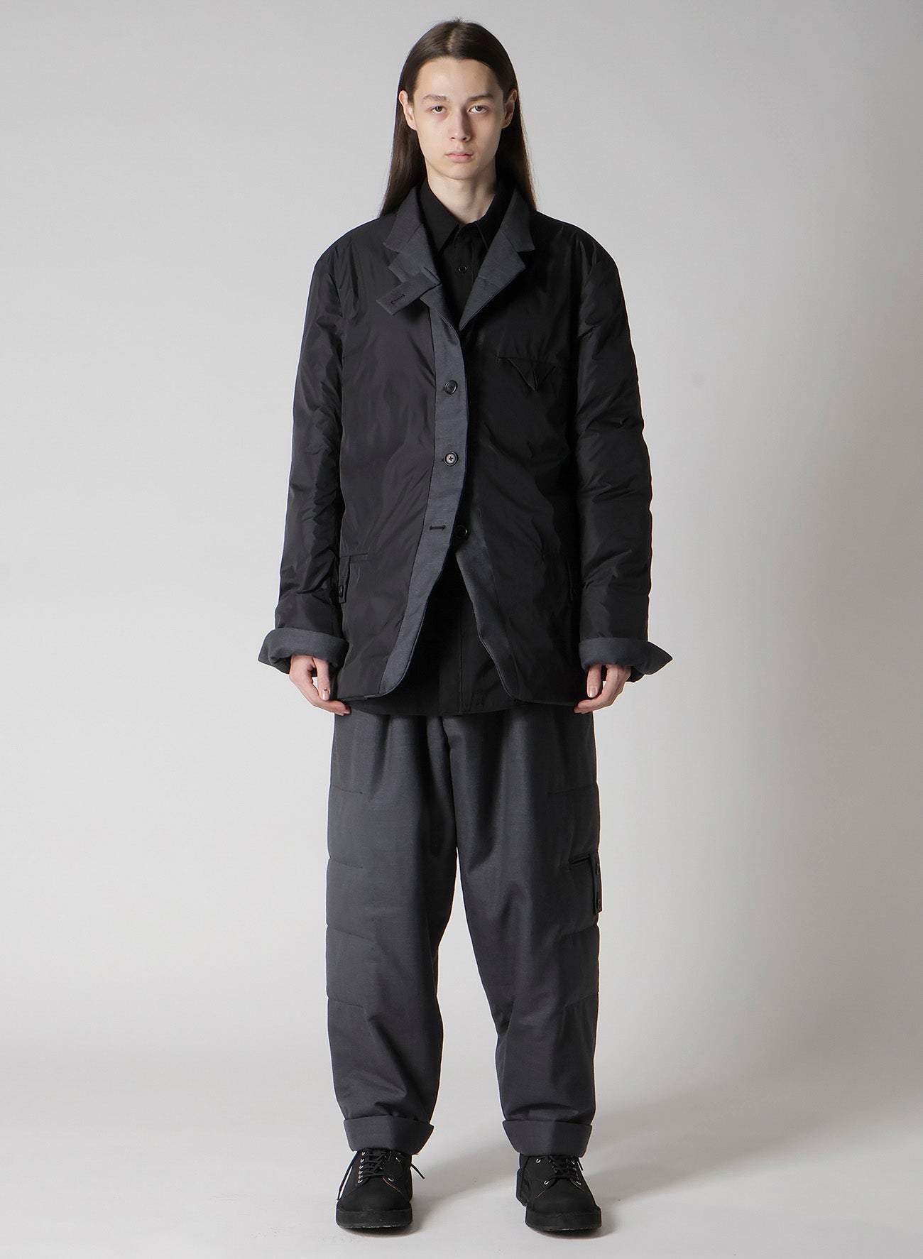 3 BUTTONS HORIZONTAL PADDED JACKET