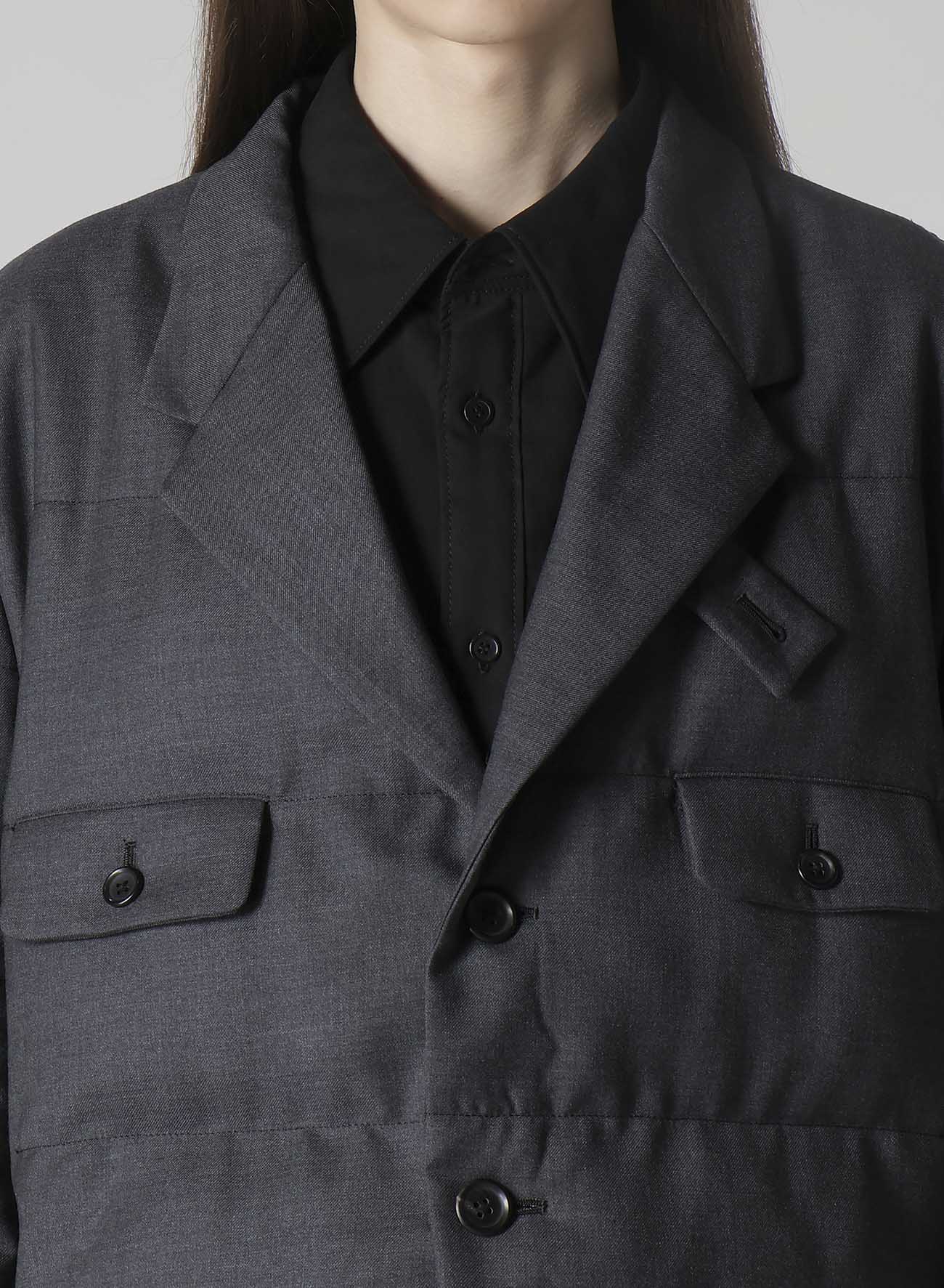 3 BUTTONS HORIZONTAL PADDED JACKET
