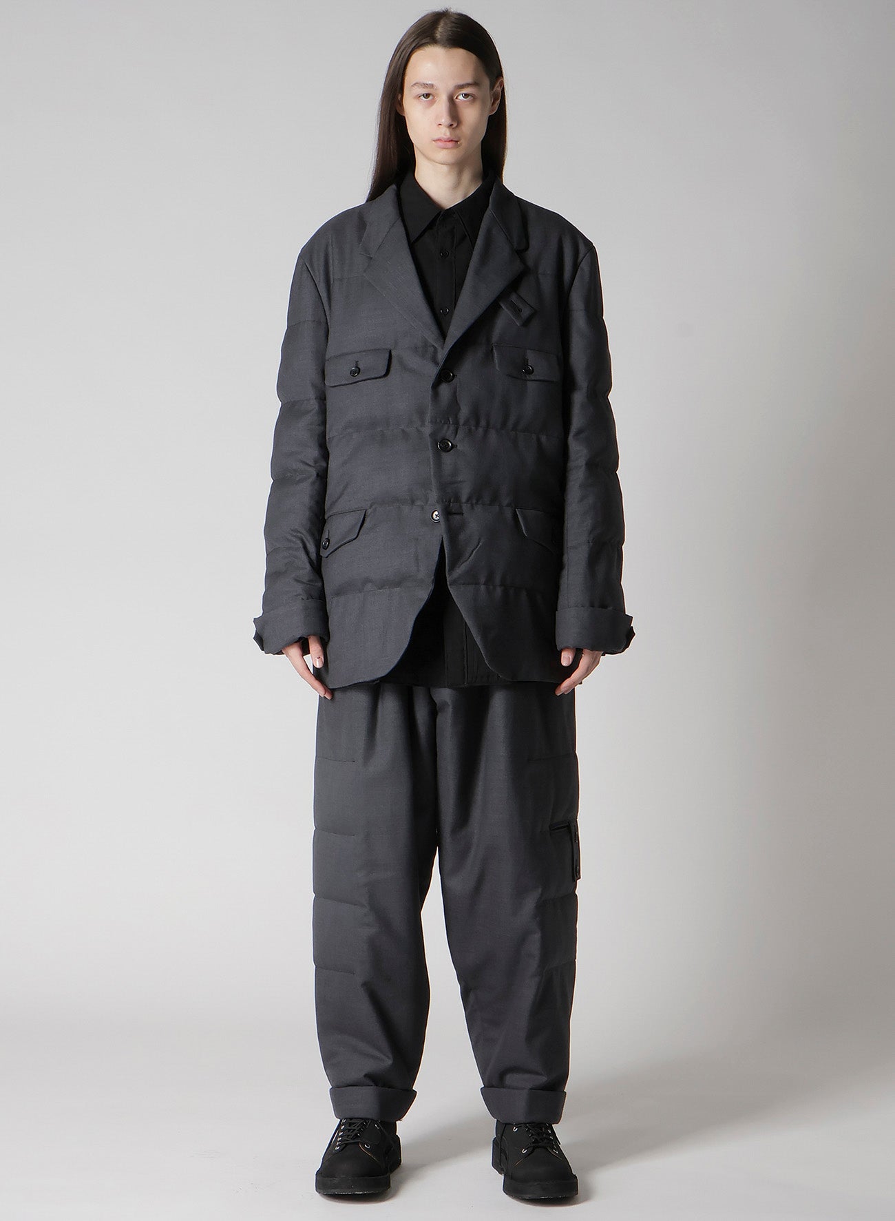 3 BUTTONS HORIZONTAL PADDED JACKET