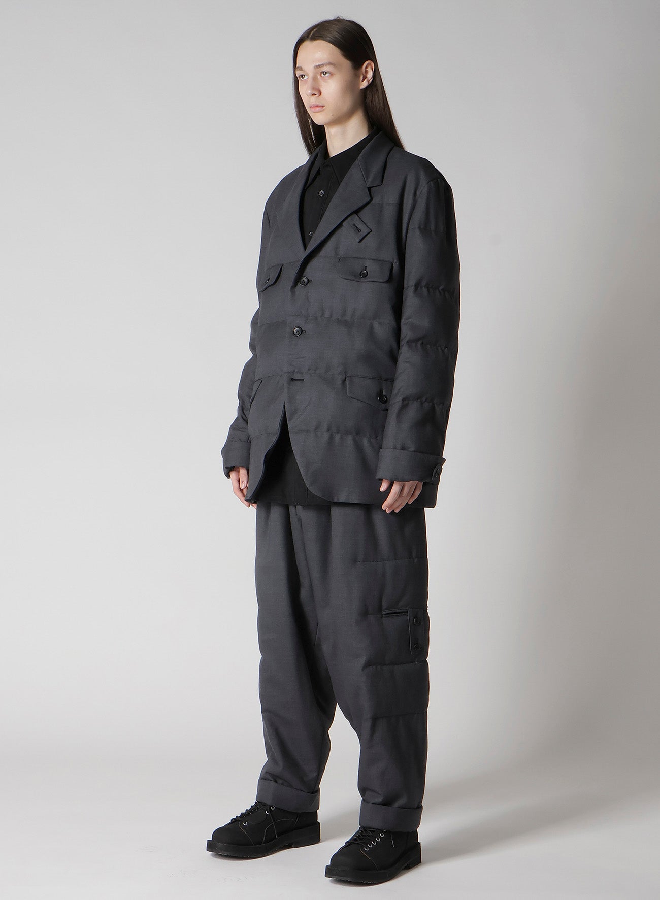 3 BUTTONS HORIZONTAL PADDED JACKET