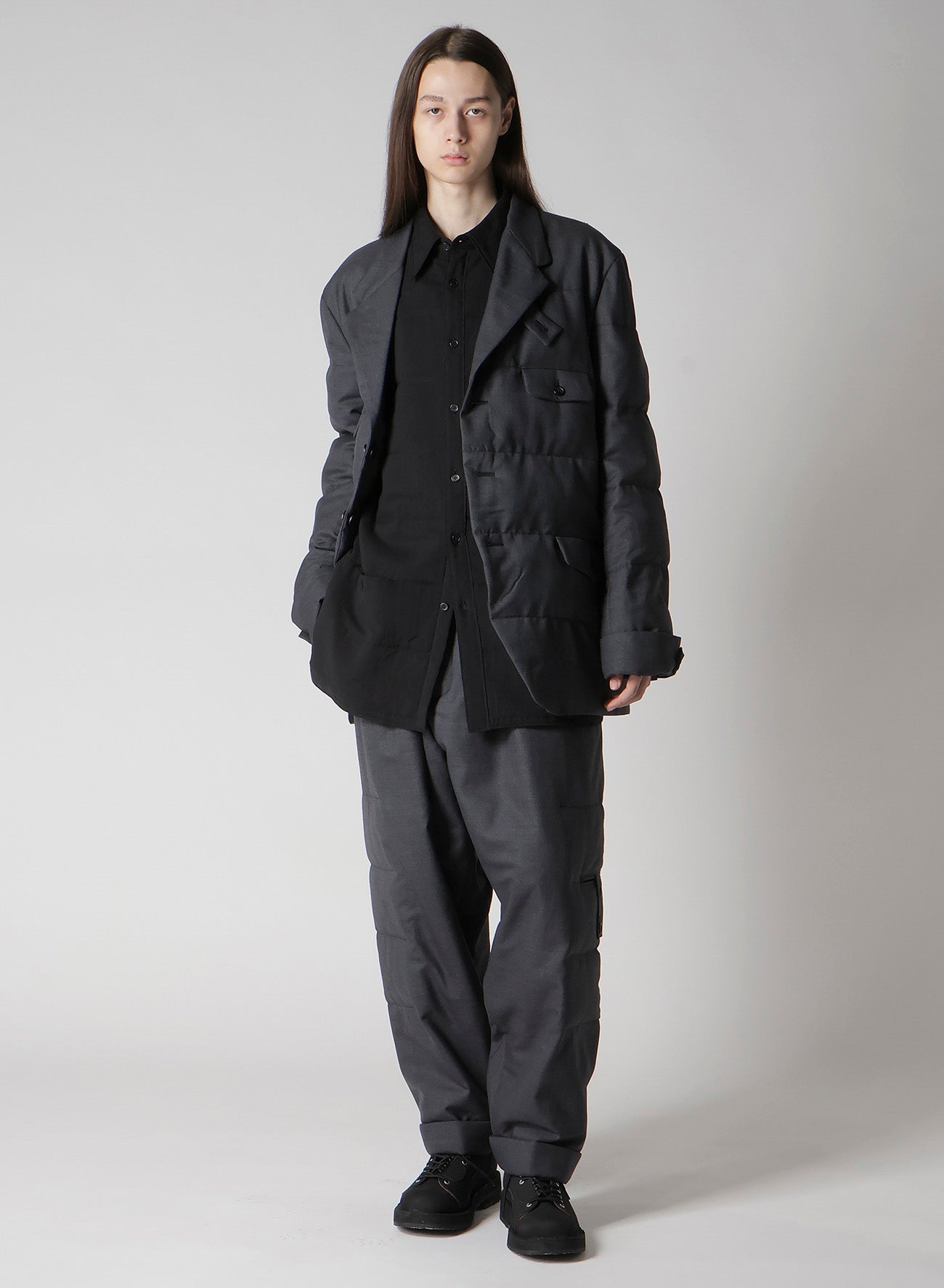 3 BUTTONS HORIZONTAL PADDED JACKET