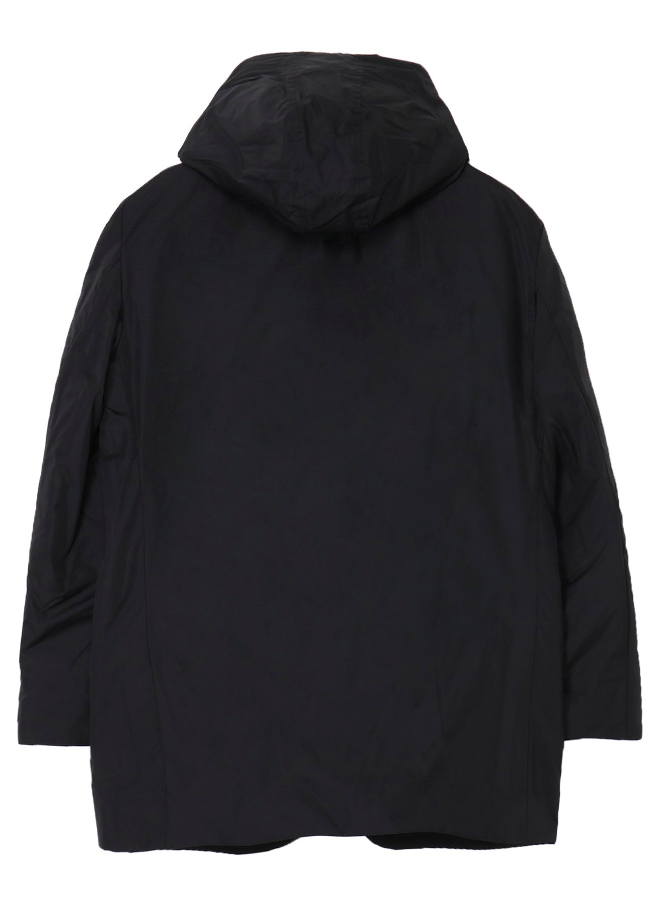 WOOL GABARDINE DIAGONAL PADDED HOODED JACKET