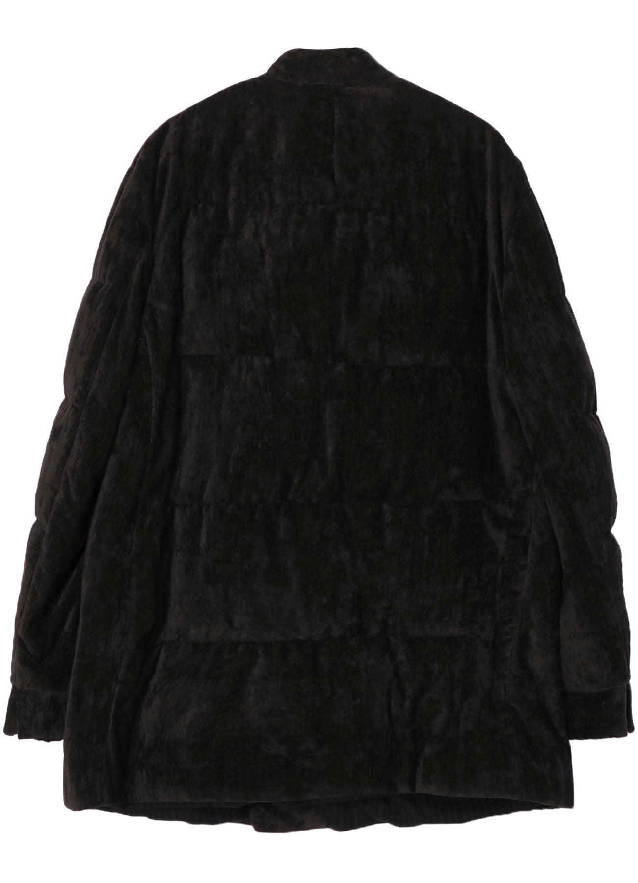 LINEN VELVET HORIZONTAL PADDED LONG JACKET