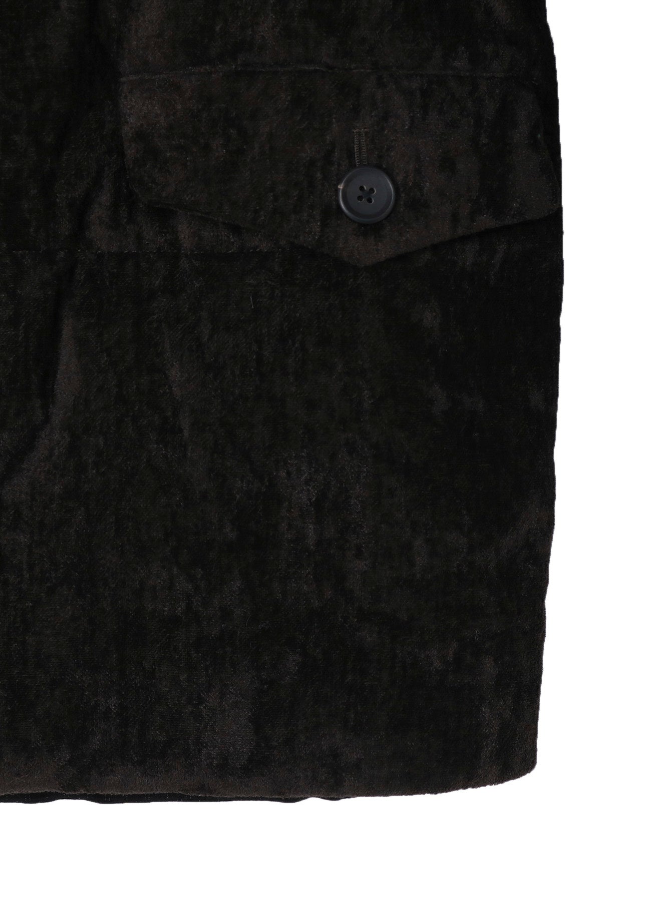 LINEN VELVET HORIZONTAL PADDED LONG JACKET