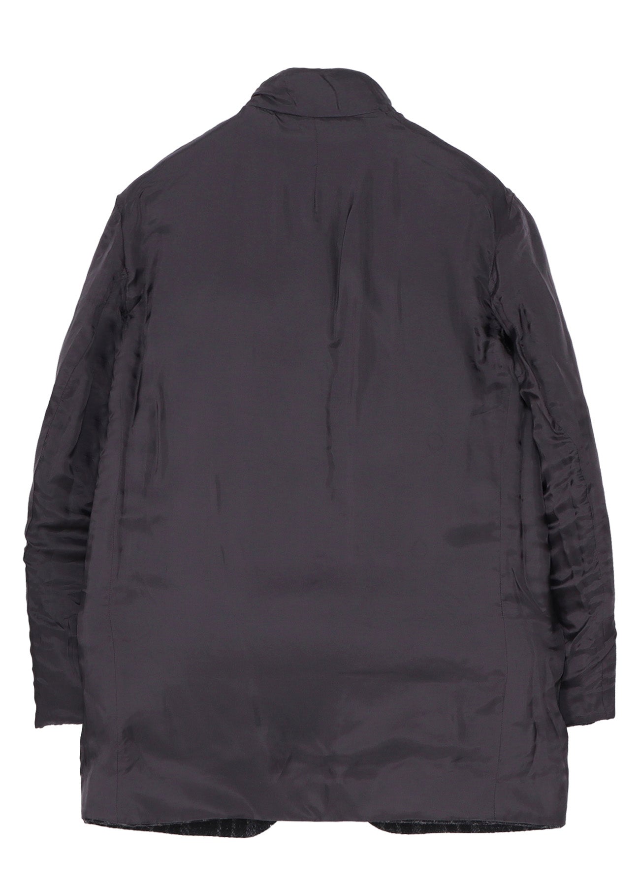 HORIZONTAL PADDED PLAID STAND JACKET