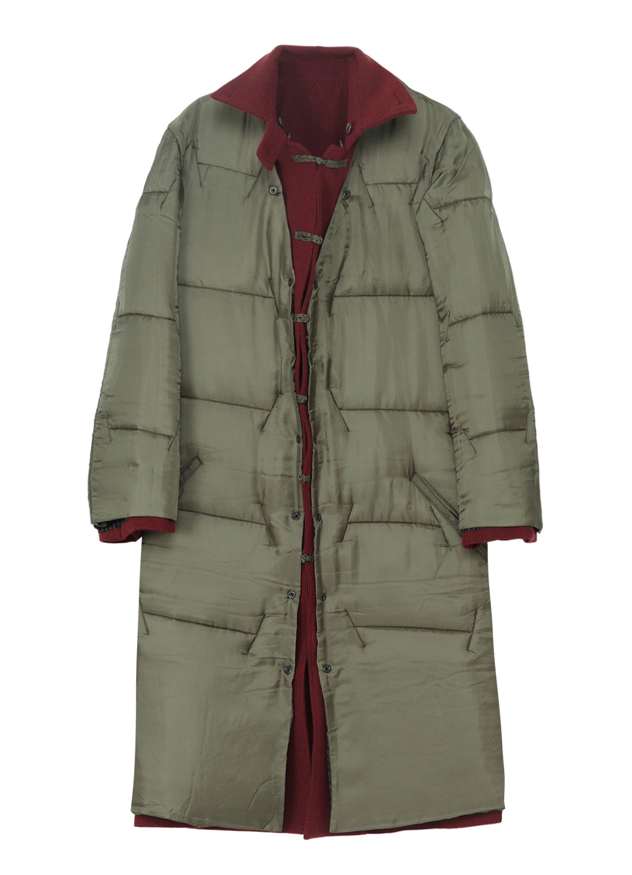 BURGUNDY WOOL BELT JACKET WITH LINER