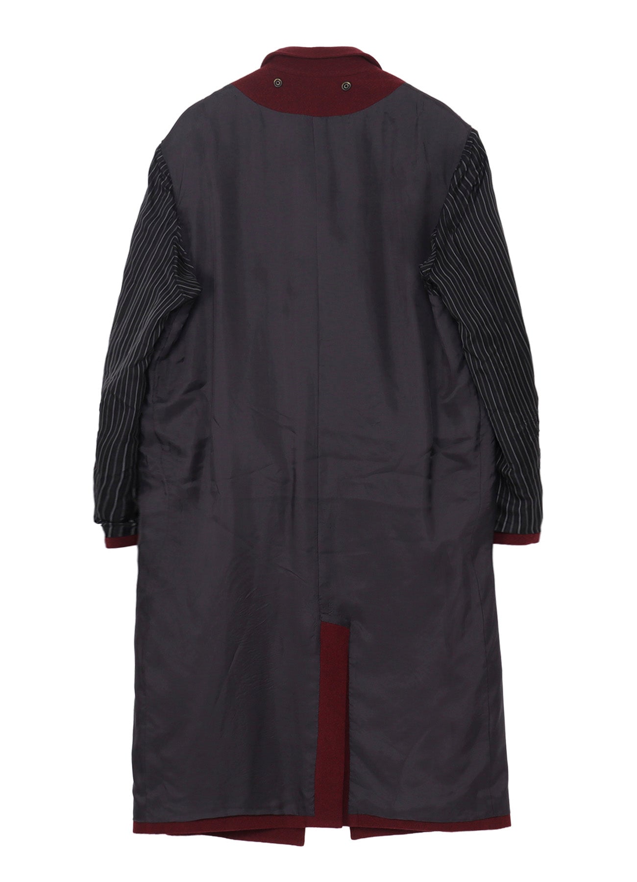 BURGUNDY WOOL BELT JACKET WITH LINER