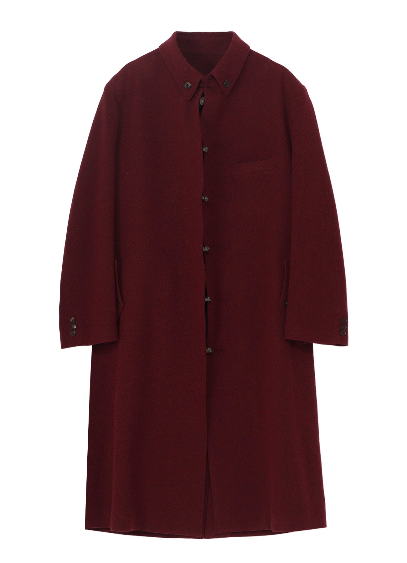 BURGUNDY WOOL BELT JACKET WITH LINER