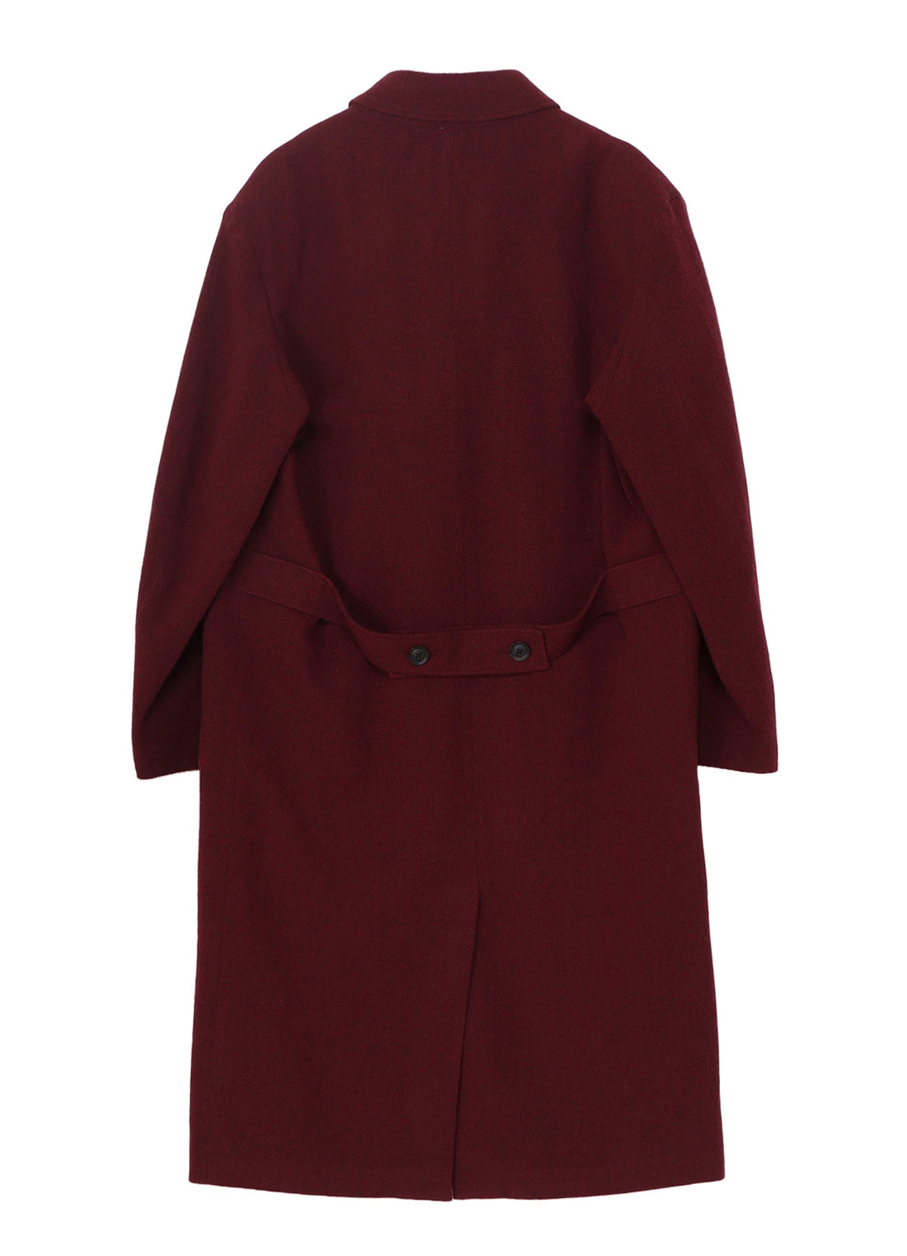 BURGUNDY WOOL BELT JACKET WITH LINER