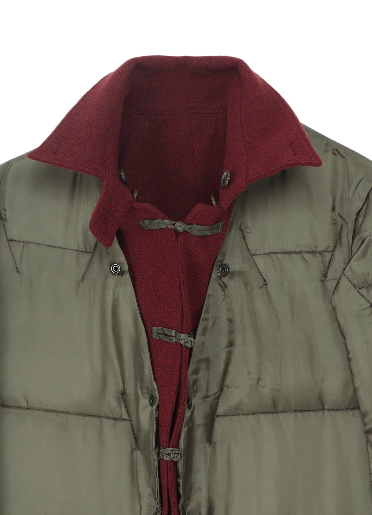 BURGUNDY WOOL BELT JACKET WITH LINER