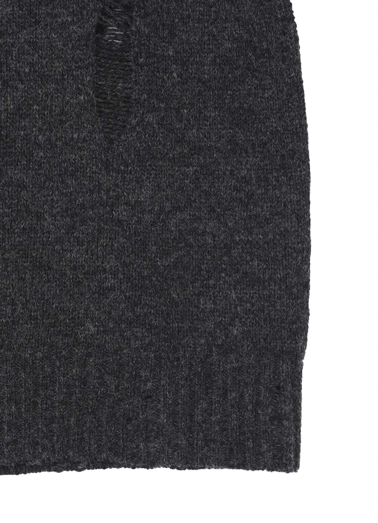 PLAIN STITCH CRASHED ROUND NECK PULLOVER