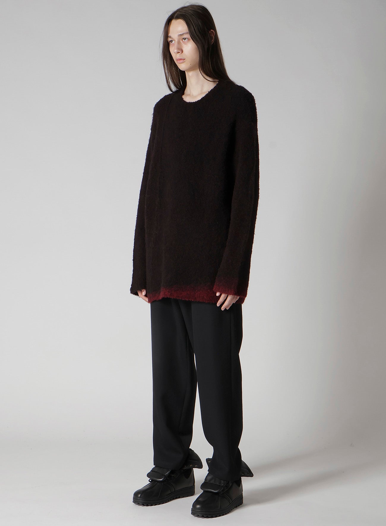 3G1P PLAIN STITCH GRADATION ROUND NECK PO