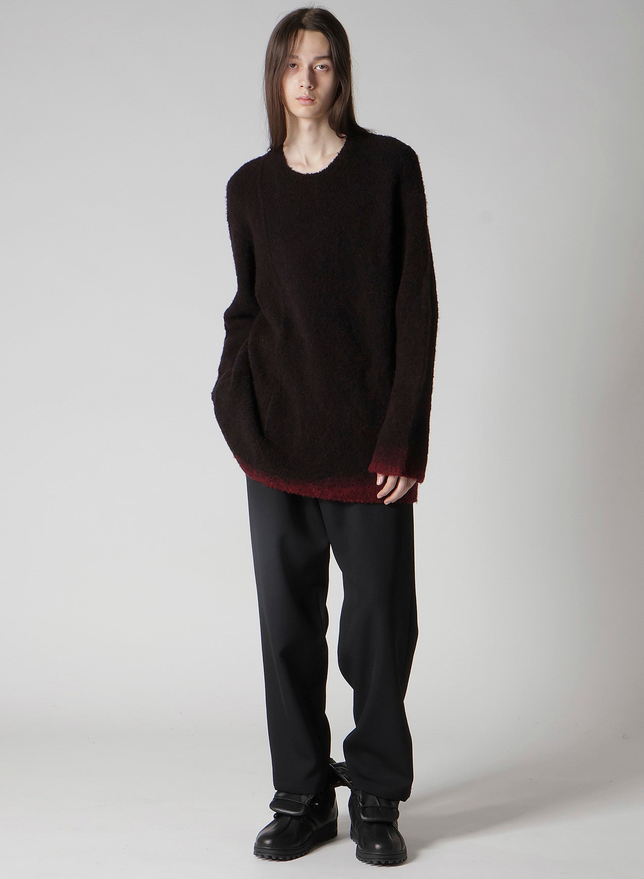 3G1P PLAIN STITCH GRADATION ROUND NECK PO
