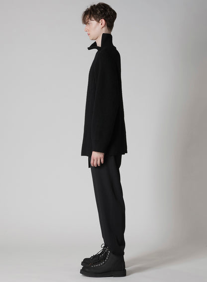 5G1P CABLE+CARDIGAN STITCH SIDE ZIP HIGN NECK PO