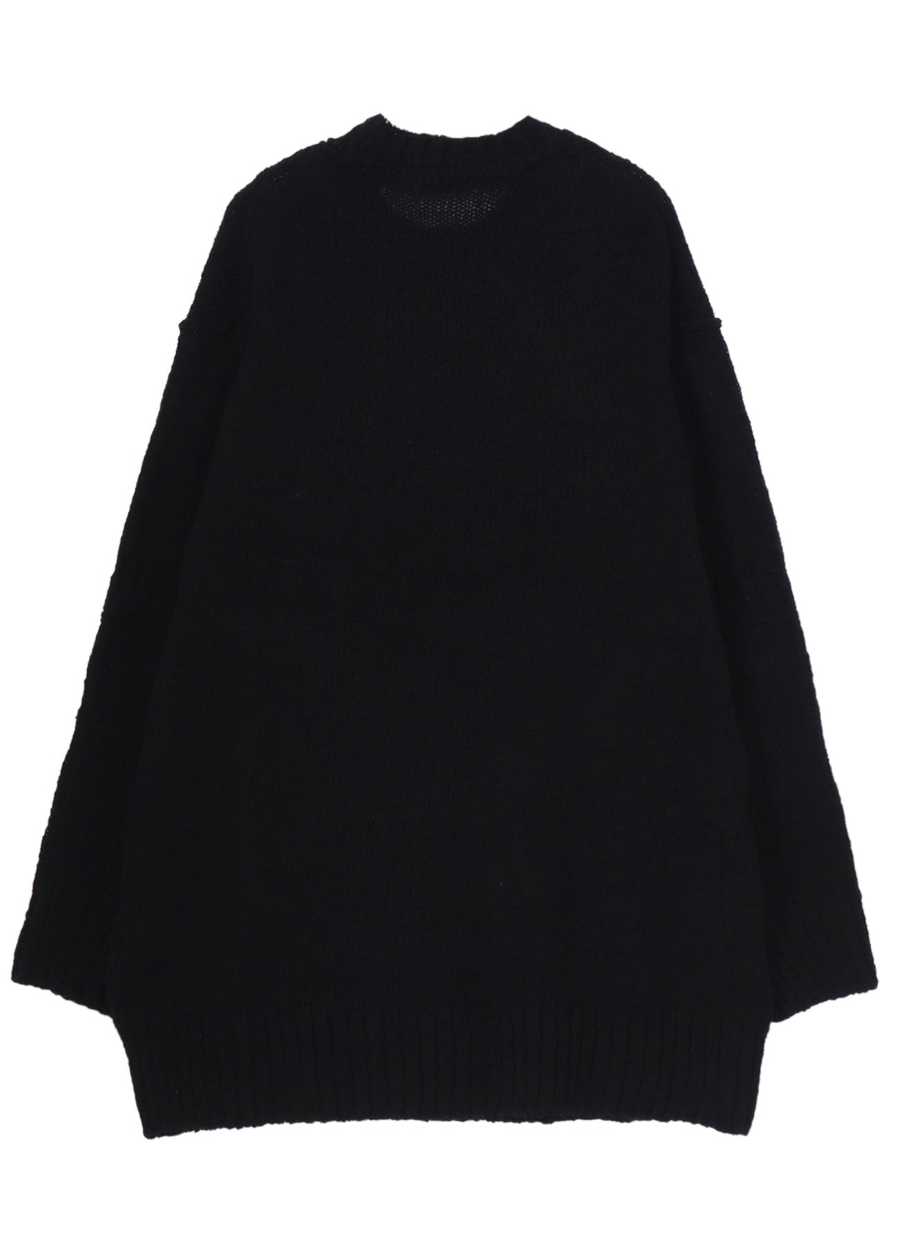 PLAIN STITCH POCKET ROUND NECK PULLOVER