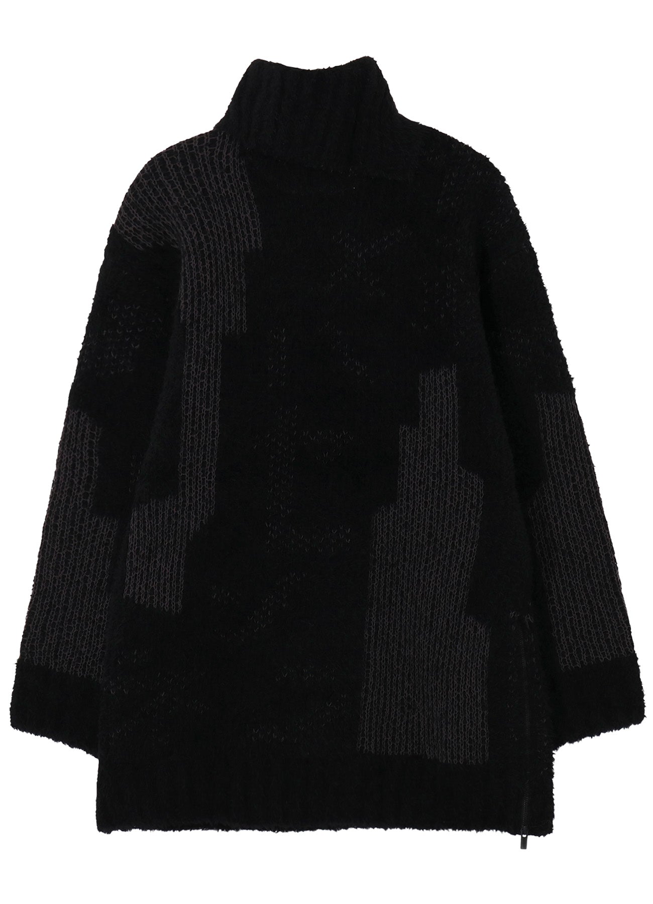 3G JACQUARD SIDE ZIP HIGH NECK PO