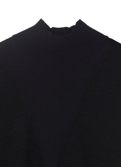 5G1P COMBINATION KNIT PANELED HIGH NECK PO