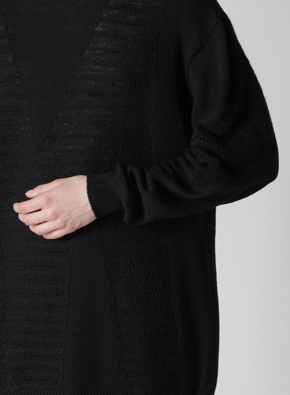 5G1P COMBINATION KNIT PANELED HIGH NECK PO