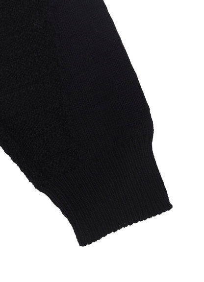 5G1P COMBINATION KNIT PANELED HIGH NECK PO