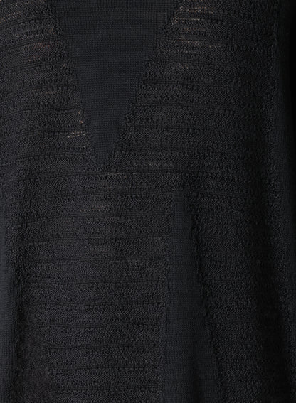 5G1P COMBINATION KNIT PANELED HIGH NECK PO