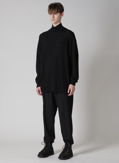 5G1P COMBINATION KNIT PANELED HIGH NECK PO