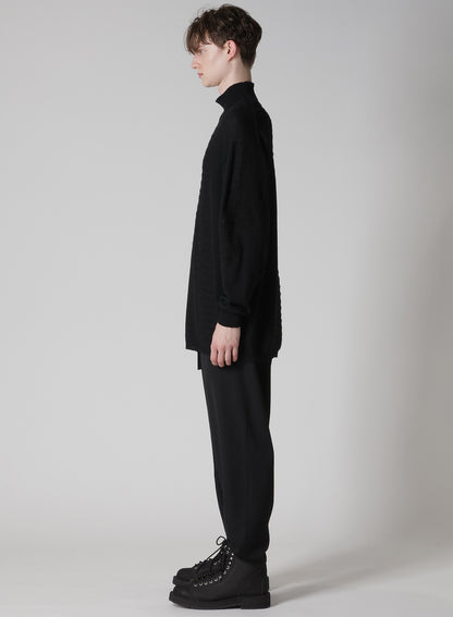 5G1P COMBINATION KNIT PANELED HIGH NECK PO