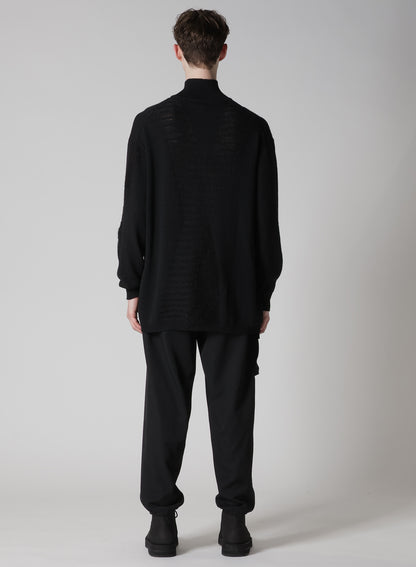 5G1P COMBINATION KNIT PANELED HIGH NECK PO