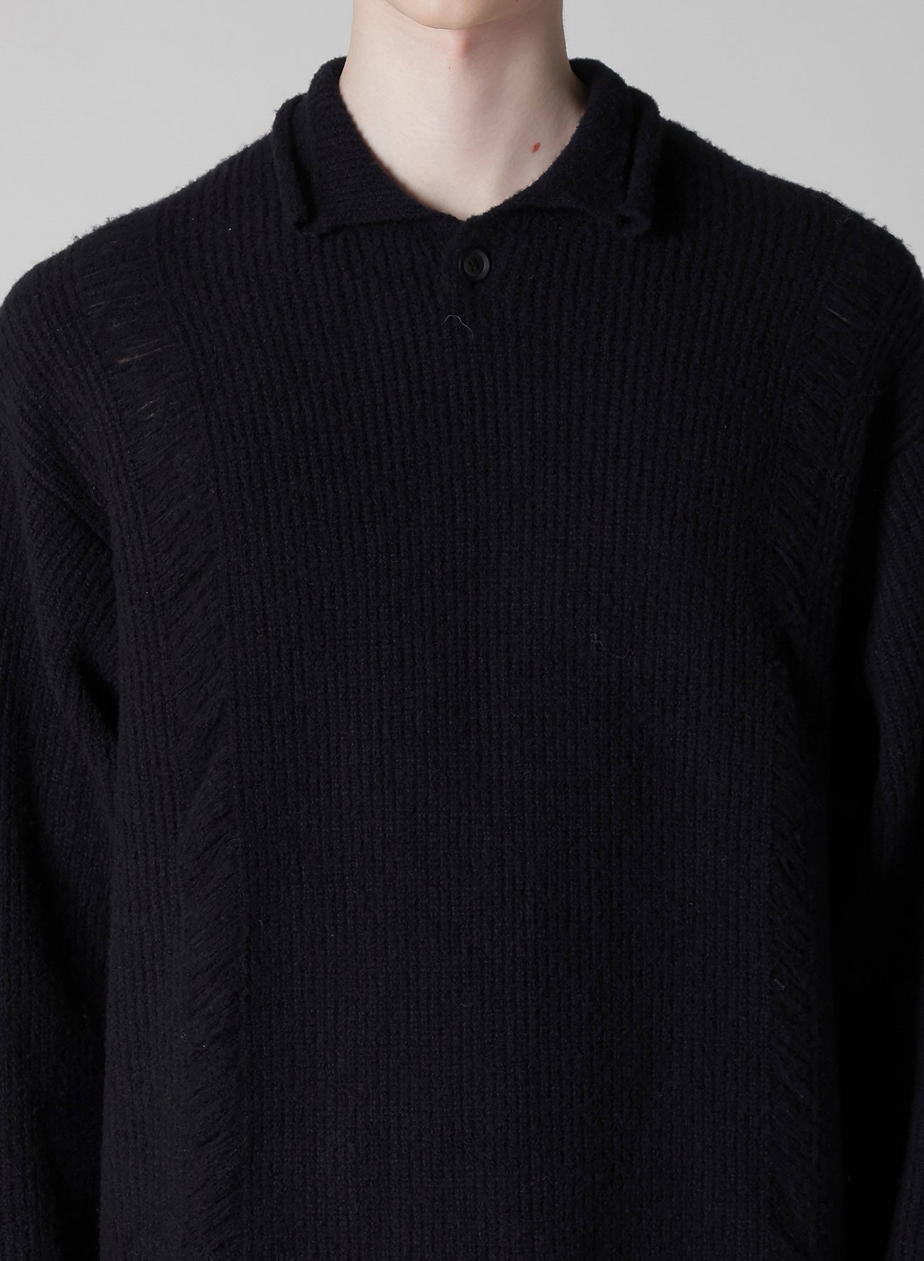 7G3P HALF CARDIGAN ONE BUTTON POLO PO
