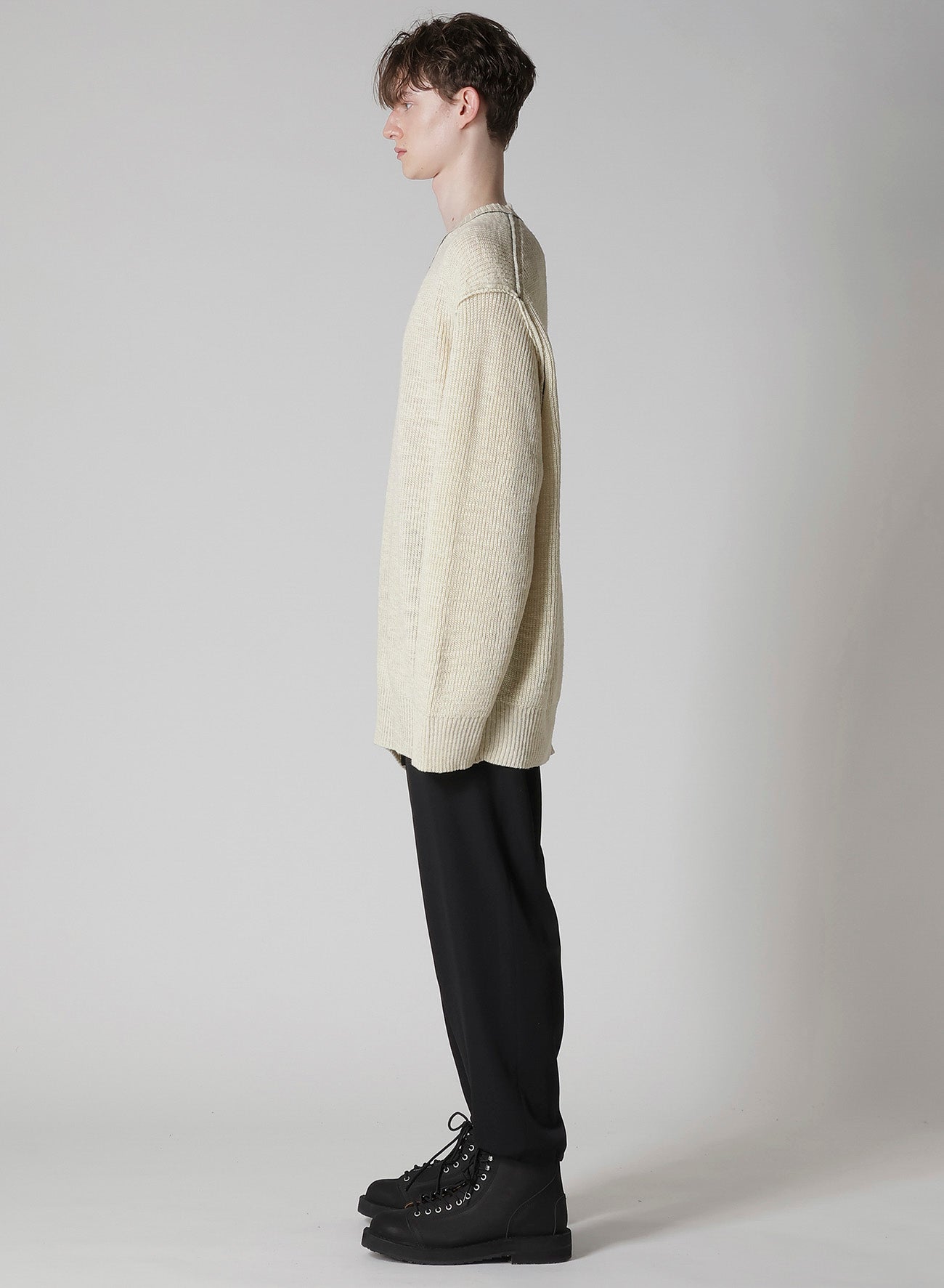 HALF CARDIGAN ASYMMETRY NECKLINE PO