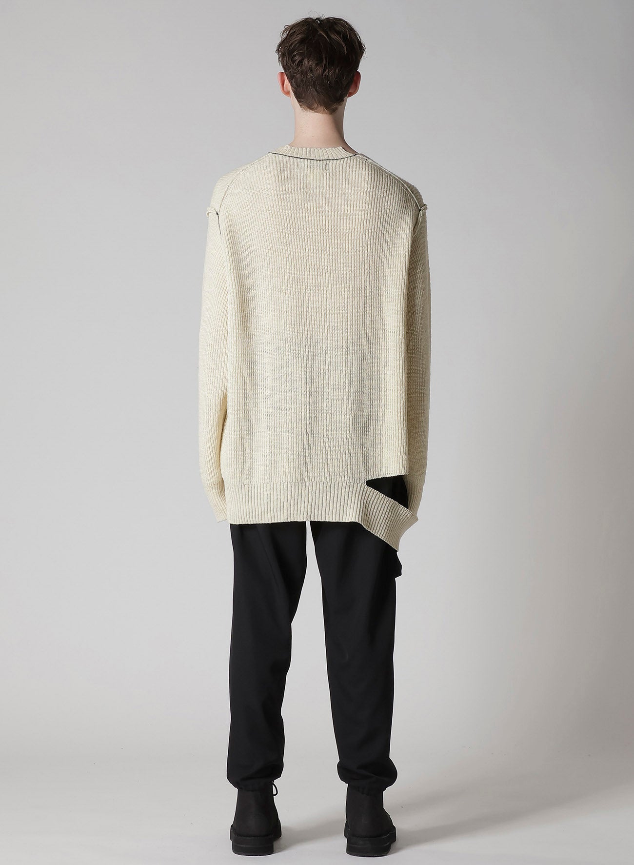 HALF CARDIGAN ASYMMETRY NECKLINE PO