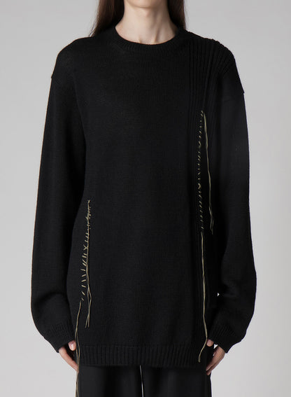 5G1P EMBROIDERY PLAIN STITCH EMBROIDERY ROUND NECK PO