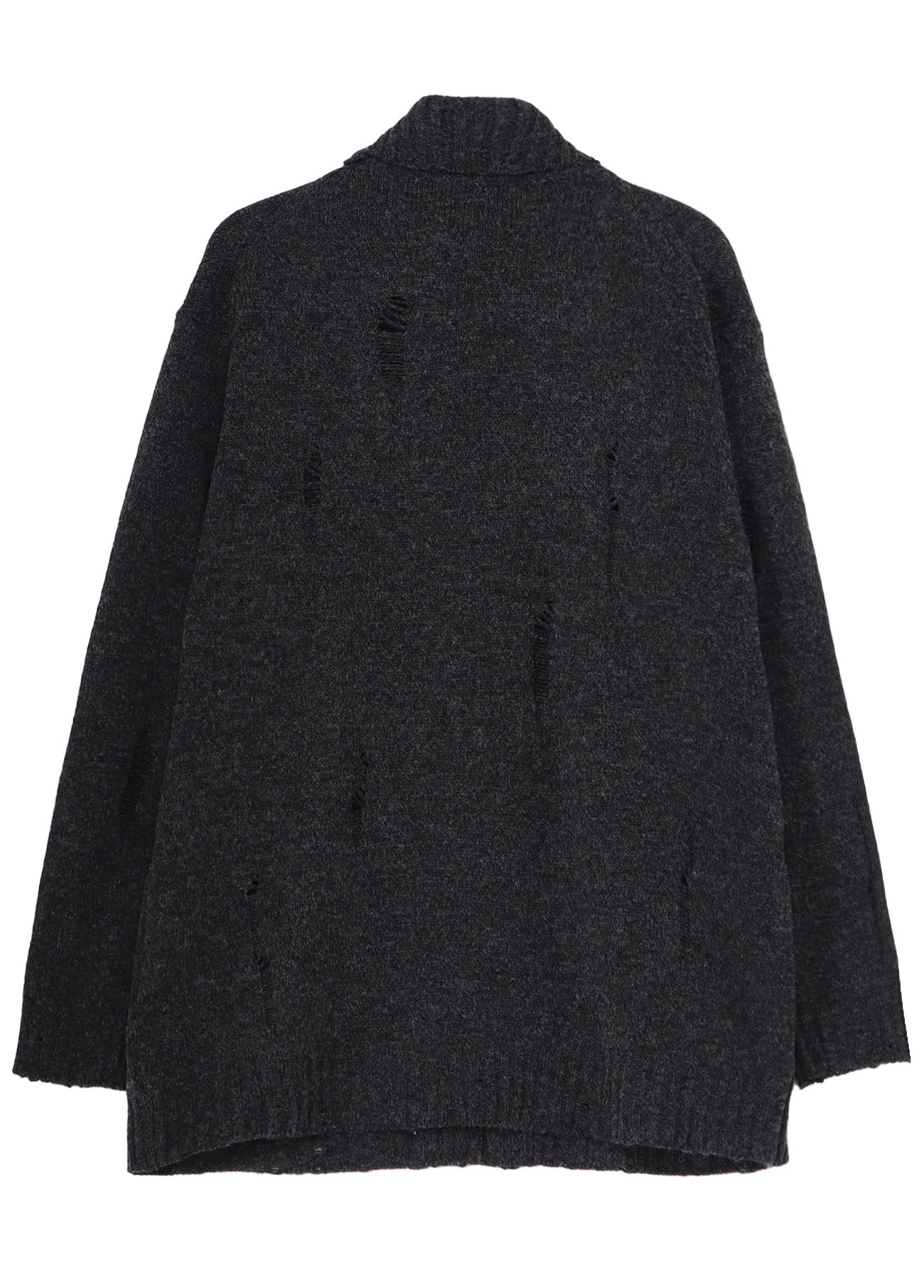 PLAIN STITCH CRASHED HIGH NECK CARDIGAN