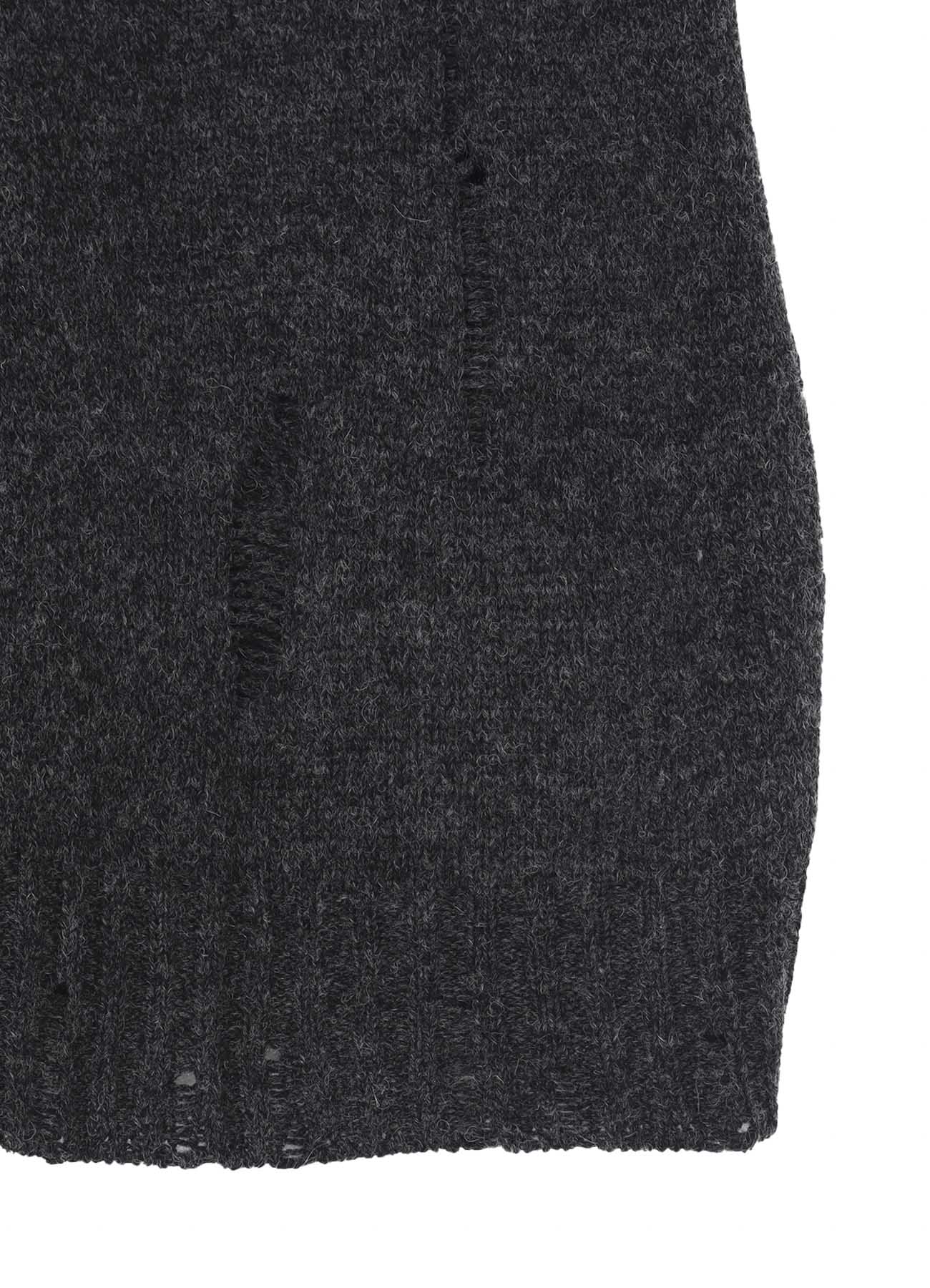 PLAIN STITCH CRASHED HIGH NECK CARDIGAN