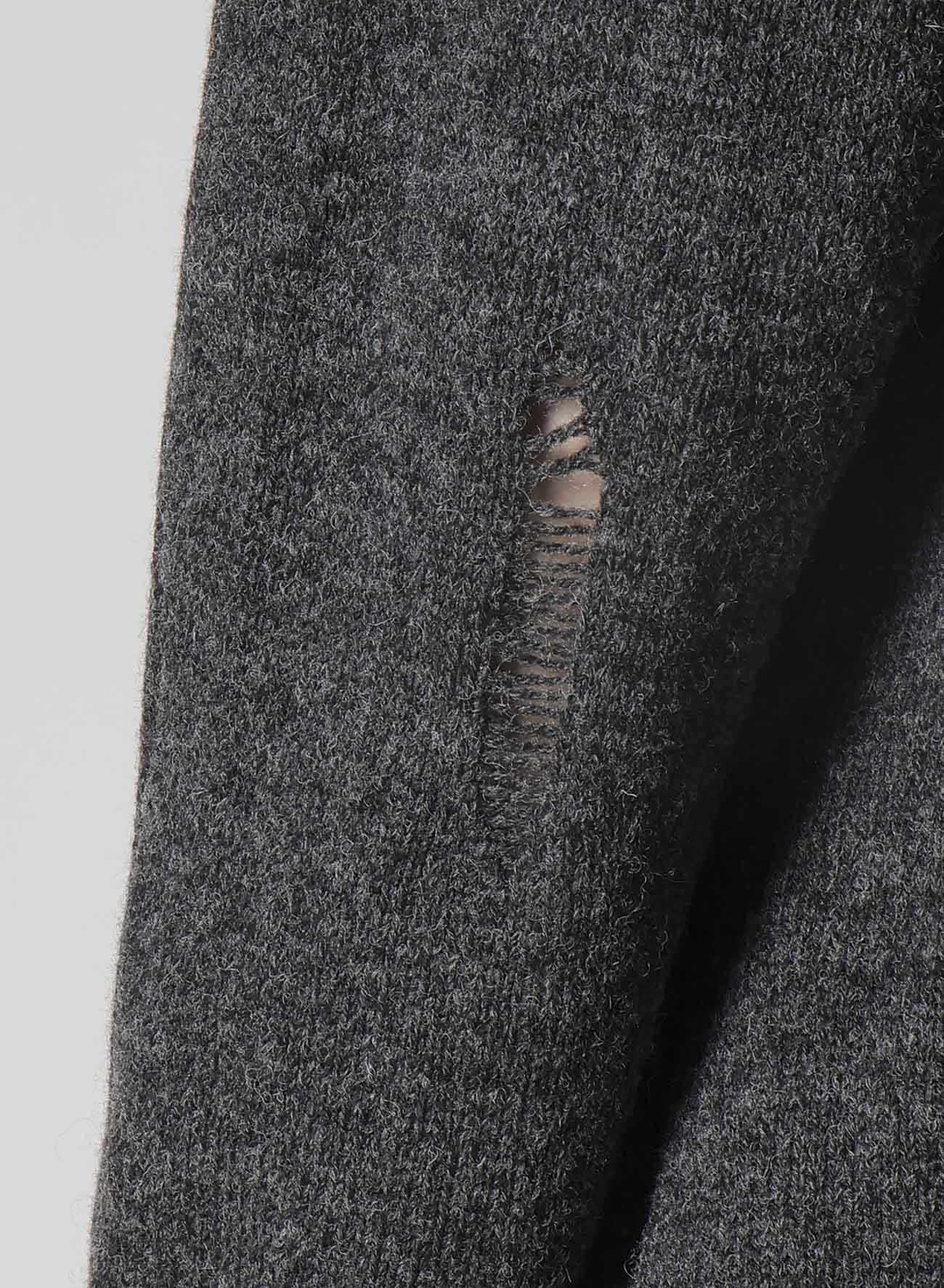 PLAIN STITCH CRASHED HIGH NECK CARDIGAN