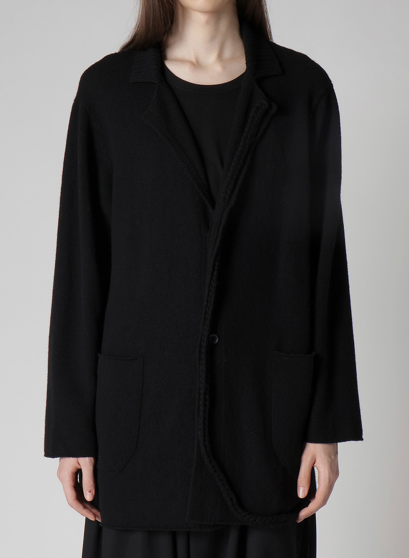 7G1P PLAIN STITCH WITH STRING STRING DETAIL JACKET