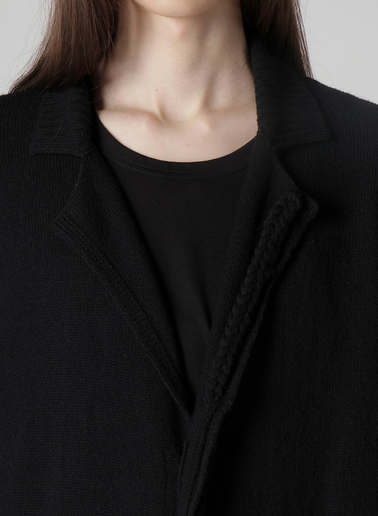 7G1P PLAIN STITCH WITH STRING STRING DETAIL JACKET