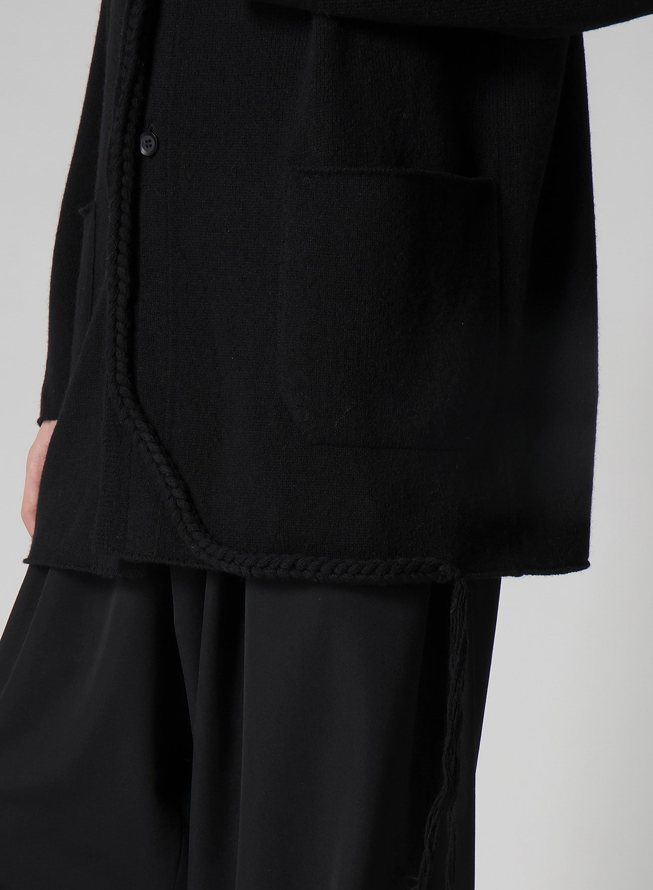 7G1P PLAIN STITCH WITH STRING STRING DETAIL JACKET