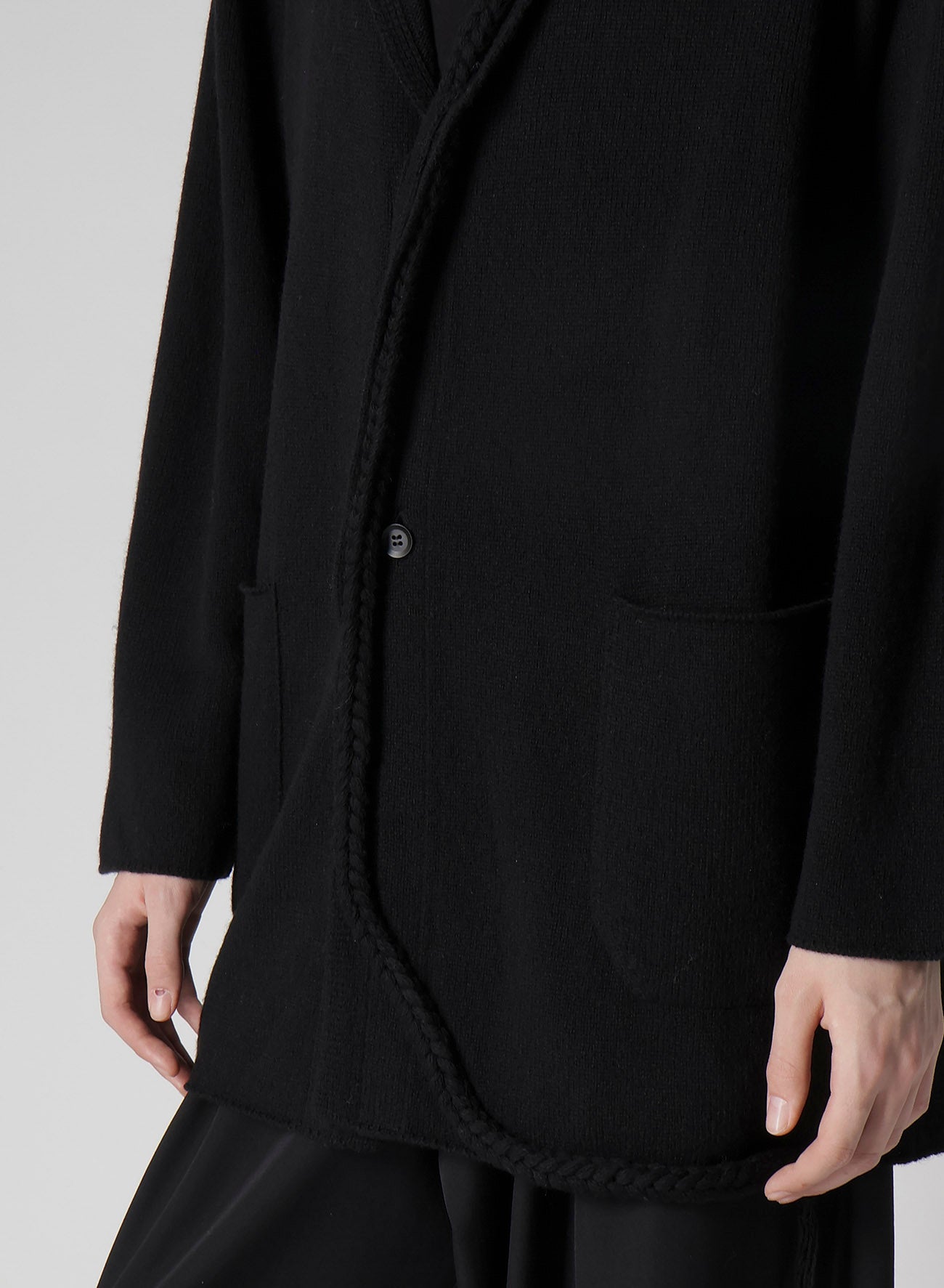 7G1P PLAIN STITCH WITH STRING STRING DETAIL JACKET
