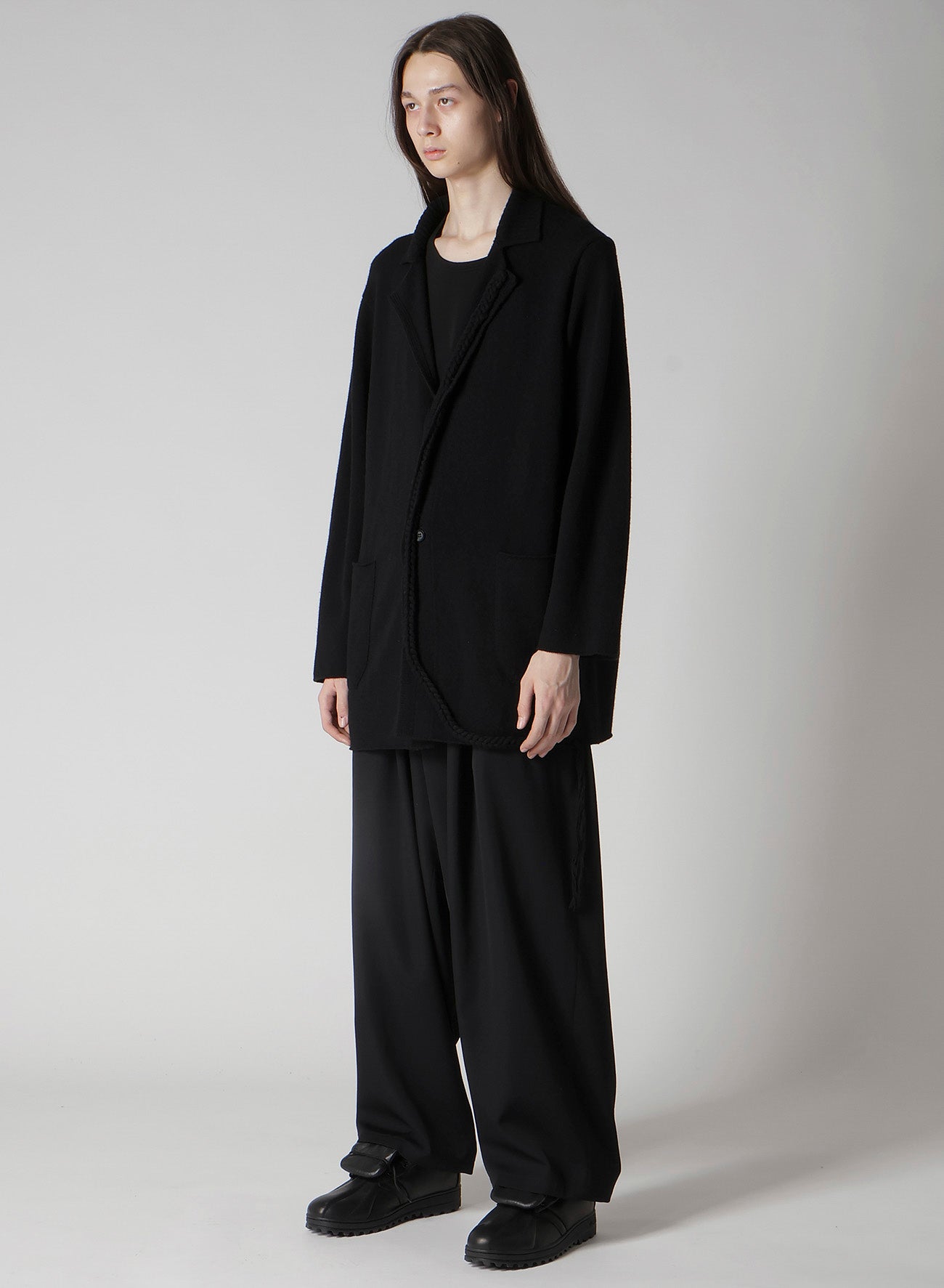 7G1P PLAIN STITCH WITH STRING STRING DETAIL JACKET