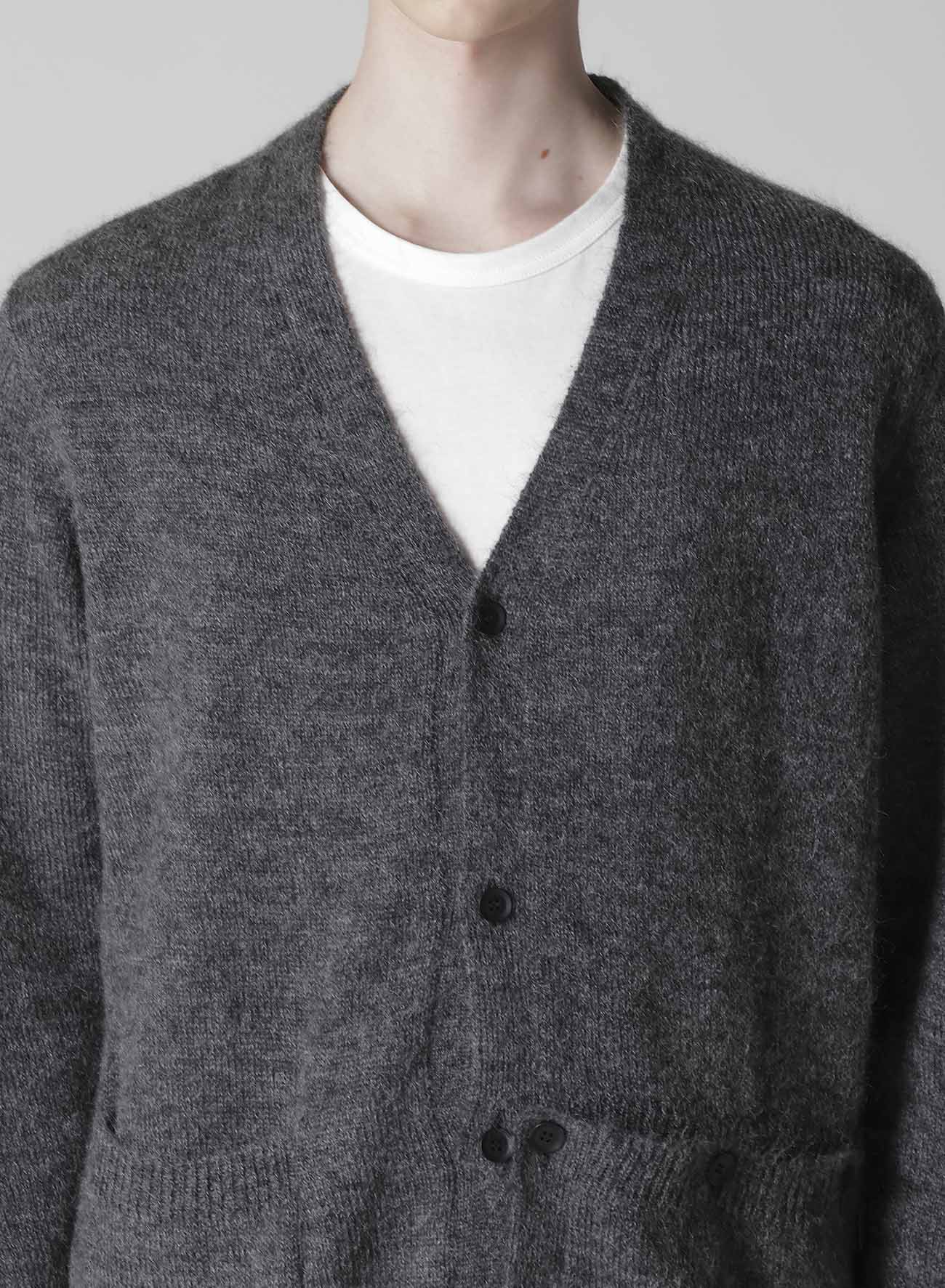 7G2P PLAIN STITCH BUTTON D V NECK CARDIGAN