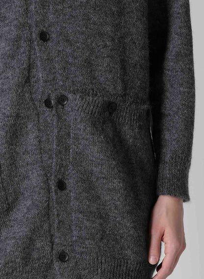 7G2P PLAIN STITCH BUTTON D V NECK CARDIGAN