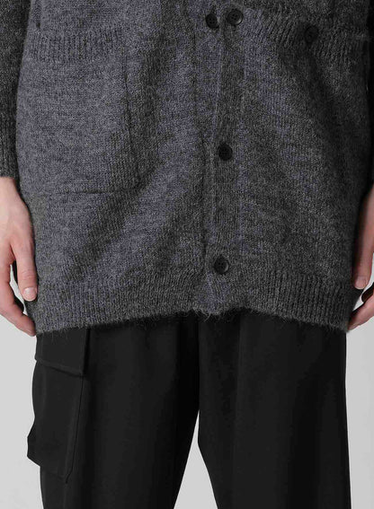 7G2P PLAIN STITCH BUTTON D V NECK CARDIGAN