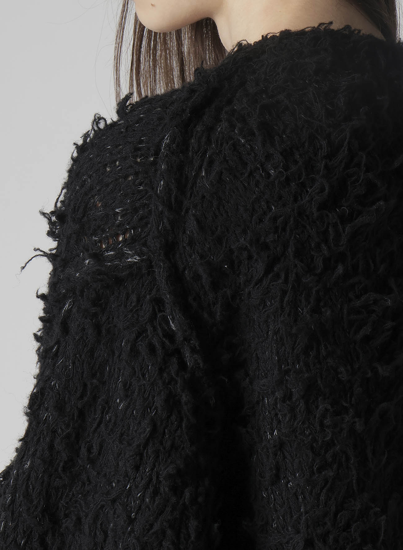 3G1P BRUSHED PLAIN STITCH LONG CARDIGAN