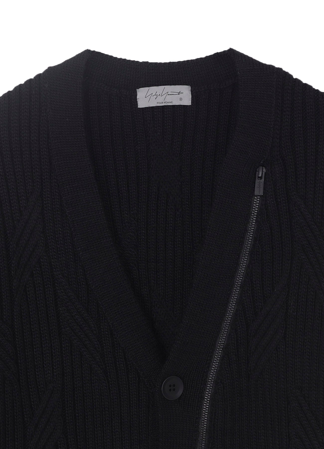 5G1P CABLE+CARDIGAN STITCH ZIP V NECK CARDIGAN