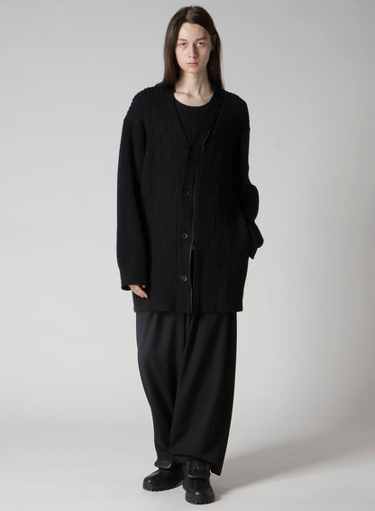 5G1P CABLE+CARDIGAN STITCH ZIP V NECK CARDIGAN