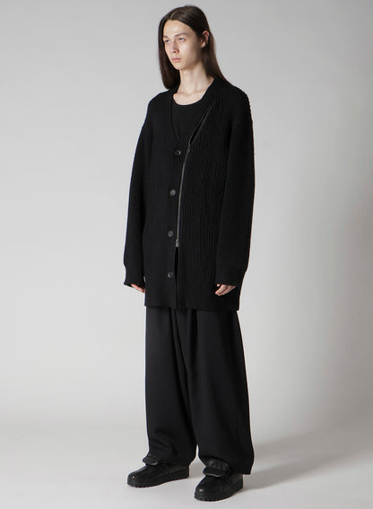 5G1P CABLE+CARDIGAN STITCH ZIP V NECK CARDIGAN