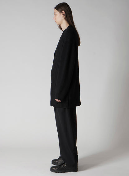 5G1P CABLE+CARDIGAN STITCH ZIP V NECK CARDIGAN