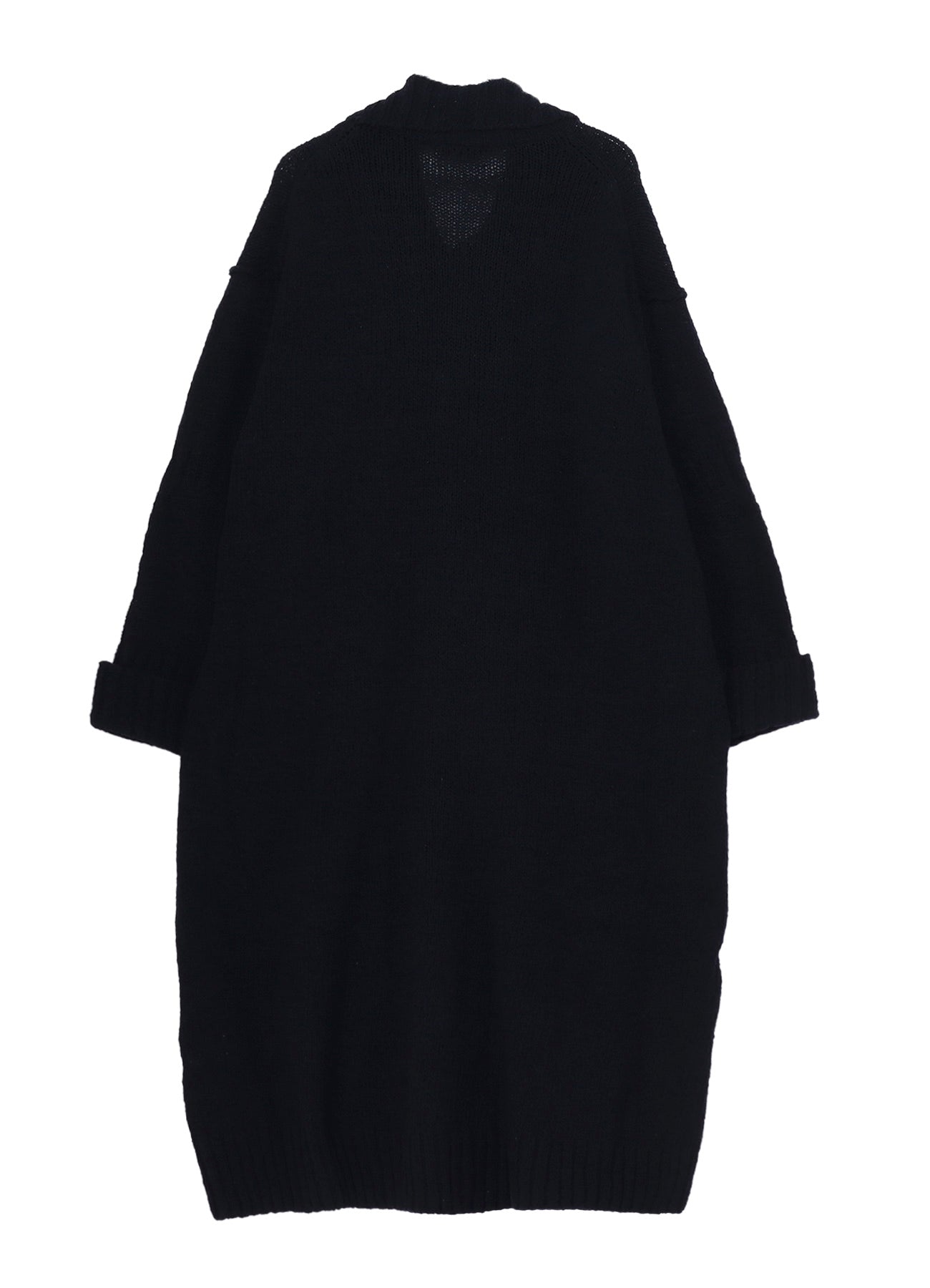 PLAIN STITCH POCKET HIGH NECK CARDIGAN