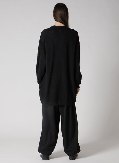 5G1P COMBINATION KNIT COMBINATION V NECK CARDIGAN